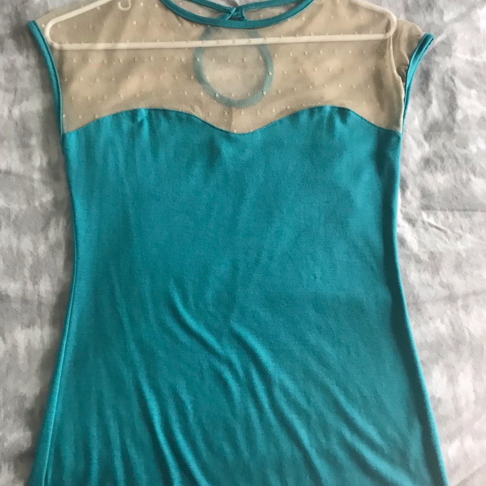 Teal and lace shirt